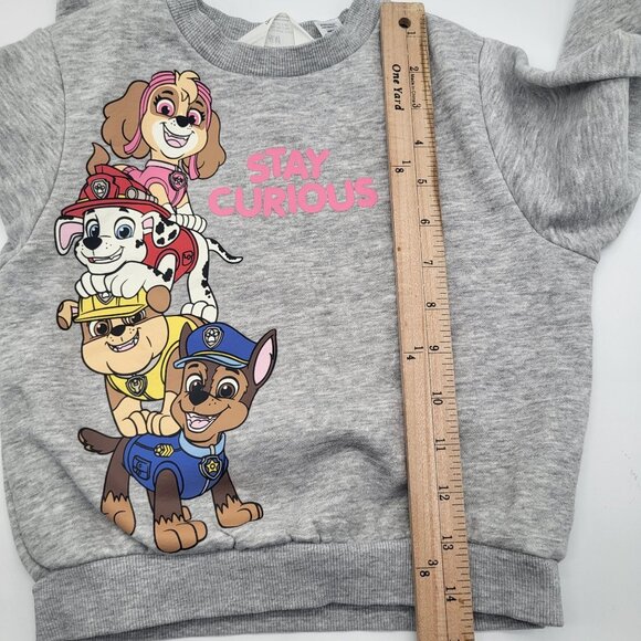 H&M x Paw Patrol Toddler Girls Sweatshirt SZ 3/4T Gray Graphic Print - Picture 3 of 7